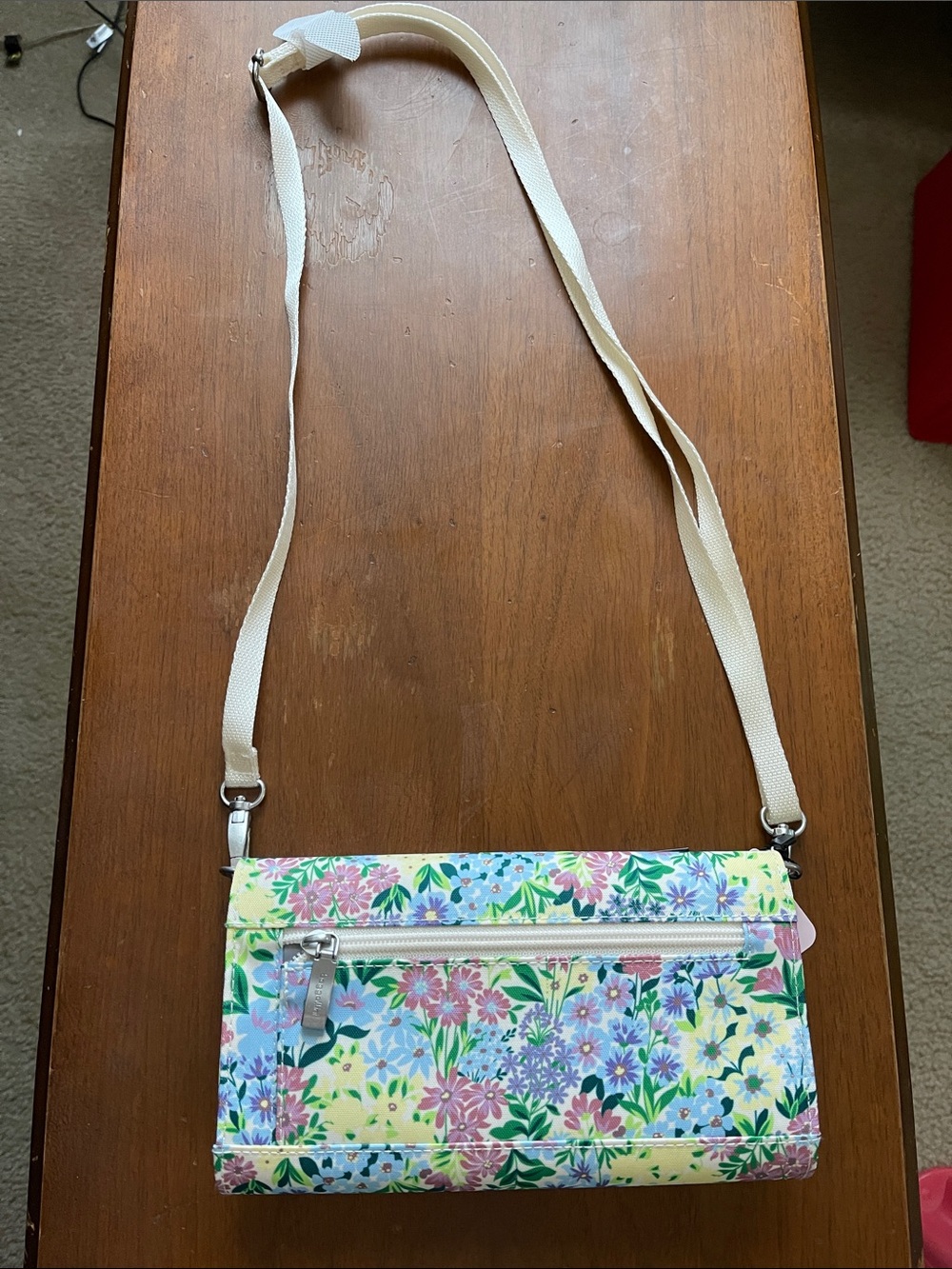 Baggallini Floral Crossbody in Pastel Multi with Cream Strap - Picture 2 of 14